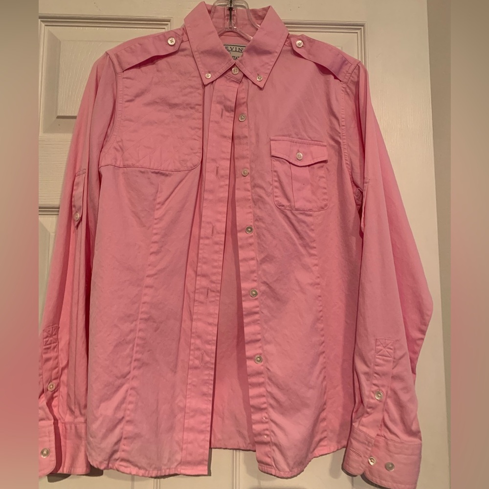 Pink button down shirt